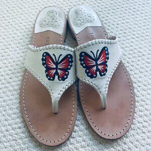 Jack Rogers Butterfly Patriot White Sandals 11M